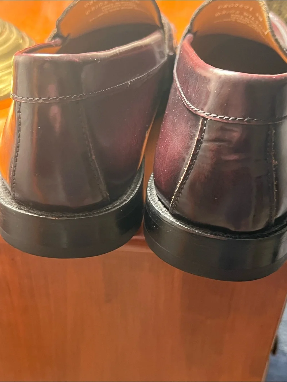 Bass Men’s Burgundy Leather Penny Loafers